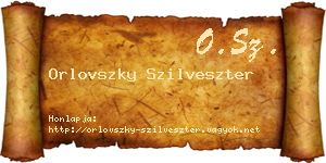Orlovszky Szilveszter névjegykártya